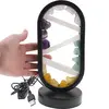 Lampa ovala decorativa cu mix cristale naturale, USB, imagine 3