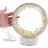 Lampa rotunda decorativa cu cristale naturale Cuart lemon, USB, imagine 3