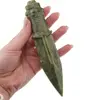 Pumnal ritual din cristal natural Jad verde, 15cm, imagine 3