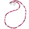 Colier Agat roz sfere 4mm