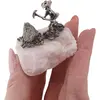 Cristal brut decorativ cu figurina din metal, 55-65mm, imagine 7