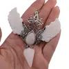 Pandantiv angelic cu Merkaba, Pendul din Cristal de stanca si Aripi Sidef, 10cm, imagine 3