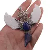 Pandantiv angelic cu Merkaba, Pendul din Lapis lazuli si Aripi Sidef, 10cm, imagine 3
