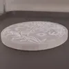 Selenit rotund gravat cu Pomul Vietii, 14cm, imagine 3