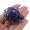Broscuta din rasina cu spartura Lapis lazuli si foita de aur, 5cm, imagine 3