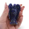 Inger din rasina cu spartura Lapis lazuli si foita de aur, 68mm, imagine 3