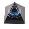 Piramida orgon cu floarea vietii, inel argintiu si sfera din Obsidian, 5cm, imagine 2