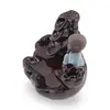Suport ardere conuri parfumate cascada - backflow Calugar Zen cu floare de lotus - 12,5cm, imagine 2