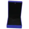 Cutie premium pentru bijuterii cu LED dreptunghiulara, albastra - 9cm, imagine 3