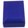 Cutie premium pentru bijuterii cu LED dreptunghiulara, albastra - 9cm