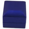 Cutie premium pentru bijuterii cu LED patrata, albastra - 6cm