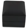 Cutie premium pentru bijuterii cu LED patrata, neagra - 6cm