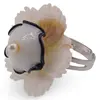Inel reglabil Floare din Sidef si Perla de Cultura, 28mm