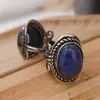 Inel reglabil Lapis Lazuli cu montura argintie, 27mm, imagine 2