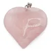 Pandantiv inima din Cuart roz, 40mm