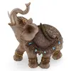 Statueta feng shui Elefant cu trompa ridicata multicolor, 13cm