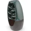 Suport ardere conuri parfumate cascada - backflow, vaza verde cu 5 trepte - 18cm, imagine 2