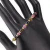 Bratara reglabila fara inchidere cu Turmalina multicolora sfere 4mm, imagine 2