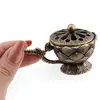 Catui metalic pentru ardere tamaie si ierburi parfumate, model floare de Lotus - 9cm, imagine 3