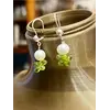 Cercei cu agatatoare Perle de cultura 7-9mm si Peridot briolete fatetate 6mm cu Argint 925, imagine 5