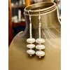 Cercei cu agatatoare Perle de cultura turtite 15mm cu Piatra Lunii discuri 4mm si Argint 925, imagine 5