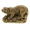 Statueta feng shui Tigru cu monede si Broasca raioasa, 6cm