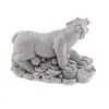 Statueta feng shui Tigru cu monede si Ru Yi, alb - 7cm, imagine 2