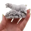 Statueta feng shui Tigru cu monede si Ru Yi, alb - 7cm, imagine 3