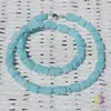 Colier opal blue patratele 6-7mm