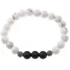 Bratara pentru barbati Howlit, Onix mat sfere 8mm si elemente din otel inoxidabil pe elastic