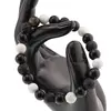 Bratara pentru barbati Obsidian, Howlit si Roca vulcanica sfere 8mm pe elastic, imagine 3