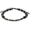 Bratara pentru barbati onix mat, Hematit si Hematit auriu 4-6mm cu nod reglabil, imagine 2