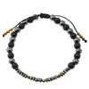 Bratara pentru barbati onix mat, Hematit si Hematit auriu 4-6mm cu nod reglabil