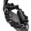 Bratara pentru barbati Roca vulcanica si Hematit sfere 10mm pe elastic, imagine 3