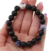 Bratara pentru barbati Sodalit, Onix mat sfere 10mm pe elastic, imagine 4