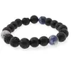 Bratara pentru barbati Sodalit, Onix mat si Roca vulcanica sfere 10mm pe elastic, imagine 2