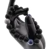 Bratara pentru barbati Sodalit, Onix mat si Roca vulcanica sfere 10mm pe elastic, imagine 3