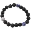 Bratara pentru barbati Sodalit, Onix mat si Roca vulcanica sfere 10mm pe elastic