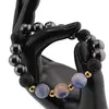 Bratara pentru barbati Sodalit, Hematit si Roca vulcanica sfere 10mm pe elastic, imagine 3