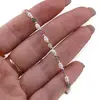 Bratara Perle de cultura albe lunguiete, Turmalina multicolora si charm moneda din argint 925, imagine 3