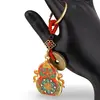 Breloc feng shui Wu Lou cu floare de lotus si sapte Buddha protectori, 11cm, imagine 2