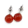 Cercei cu surub Carneol sfere 8mm