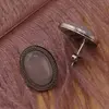 Cercei cu surub ovali Cuart roz in montura, 18mm, imagine 2