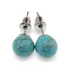 Cercei cu surub Turcoaz sfere 8mm