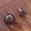 Cercei rotunzi cu surub Ametist si montura model grecesc, 17mm, imagine 2