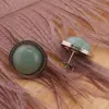 Cercei rotunzi cu surub Aventurin si montura model grecesc, 17mm, imagine 2