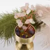 Copac cu cristale naturale de Cuart roz in bol metalic cu simboluri feng shui - 9cm, imagine 2