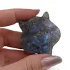 Figurina gravata din Labradorit cap de tigru, 43mm, imagine 3