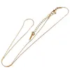 Lantisor din inox auriu model snur, 40cm