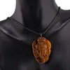 Pandantiv Ochi de tigru figurina gravata cap de Elefant / Ganesha, 40mm, imagine 2